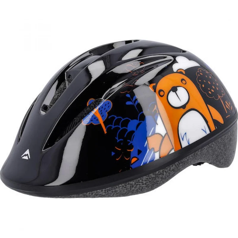 Merida Helm Bear schwarz 47-53 cm Schwarz/orange - sicherer Kinder-Fahrradhelm mit Top-Belüftung