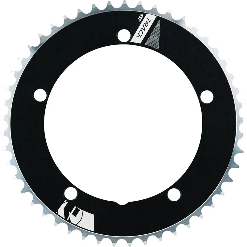 Vision Kettenblatt Track Non-Series 5-Arm 144 mm x 49 T Schwarz - CNC-gefräst für Bahnradfahrer