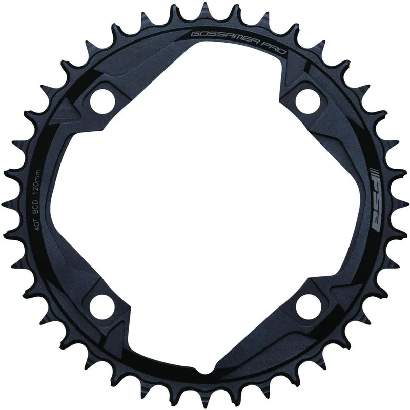 FSA Kettenblatt Road Gossamer 4-Arm 120 mm x 40 T Schwarz - Präzise Schaltperformance