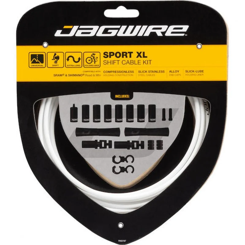 Jagwire Schaltzugset Road & Mountain Sport XL Weiß - Universal für Falträder & Tandems
