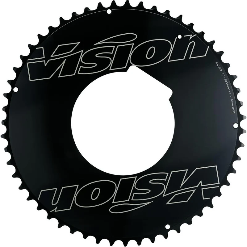 Vision Kettenblatt Road Powerbox Aero Pro 4-Arm 110 mm x 55 T Schwarz - maximale Steifigkeit für Rennrad