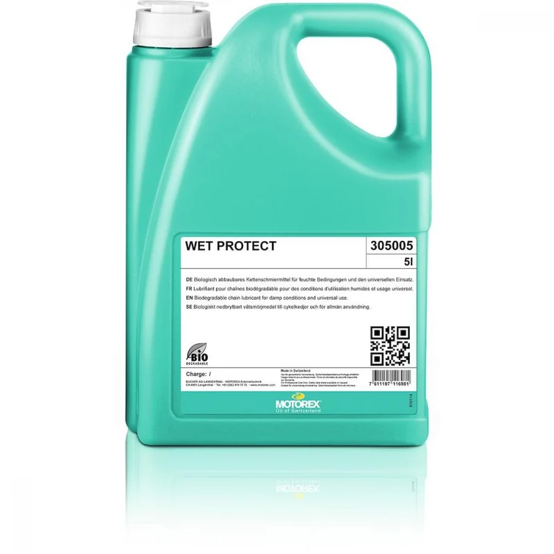 MOTOREX CHAINLUBE WET CONDITIONS Kettenöl 5 Liter - Biologisch abbaubar, stark wasserabweisend
