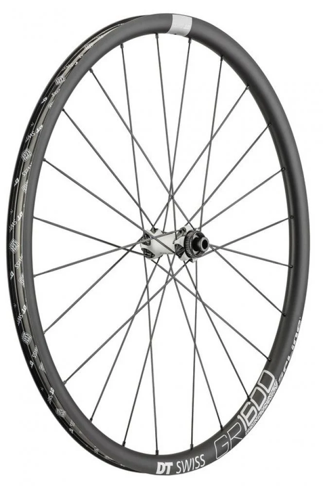 DT Swiss Laufrad GR 1600 Spline Black 584 x 24 mm schwarz - robustes Gravel-Disc-Laufrad