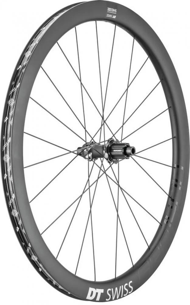 DT Swiss Laufrad GRC 1400 Spline Disc 622 x 24 mm schwarz - aerodynamisches Carbon-Gravel-Hinterrad