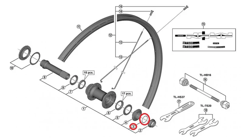 Shimano Y24613000 Einstellscheibe für Vorderradnaben