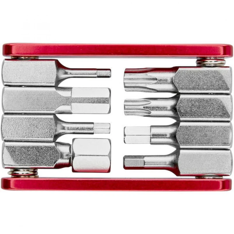 Procraft Werkzeug Mini Advanced 9 Funktionen Rot/ Silber - kompaktes Multitool für Raßahrer