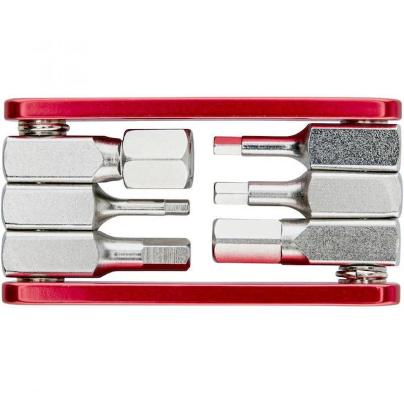 Procraft Werkzeug Mini Advanced 7 Funktionen Rot/ Silber - ultrakompaktes Fahrrad-Multitool