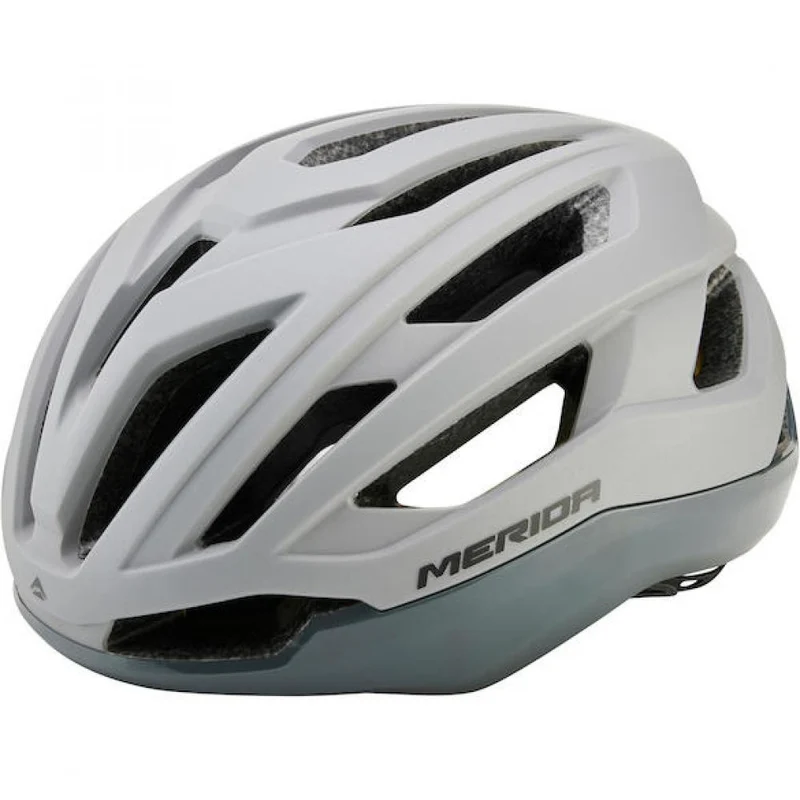 Merida Helm Apex grau 58-62 cm Grau - leichter Stradenhelm mit Top-Belüftung
