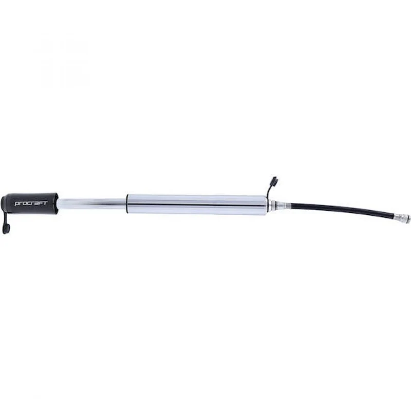 Procraft Minipumpe Thruster HV Ultimate CNC 225 mm Schwarz-silber - High-Volume-Power für MTB