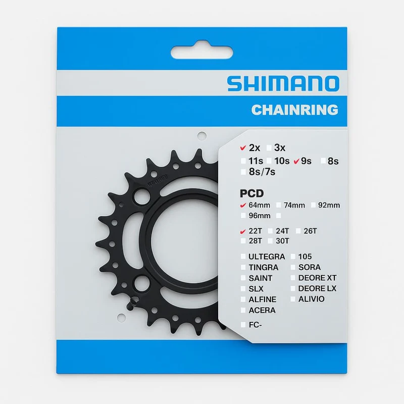 SHIMANO Kettenblatt FC-M3000 22 Zähne mit KSR - präziser Antrieb für Ihr MTB