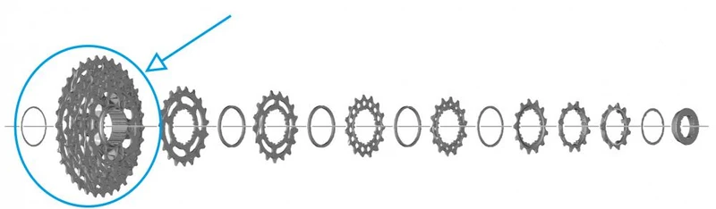 SHIMANO Ritzel für CS-R7100 general - 21-24, 27-30, 34 Zähne