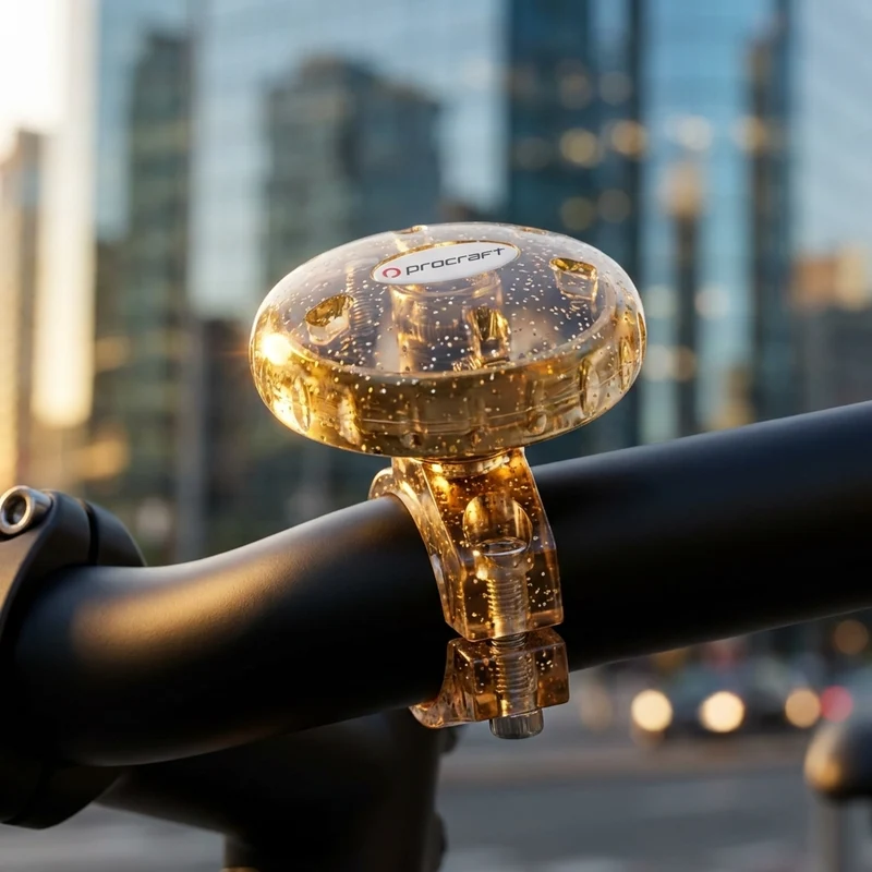 Procraft Klingel Fun klein gold - laute Fahrradglocke in moderner Ausführung