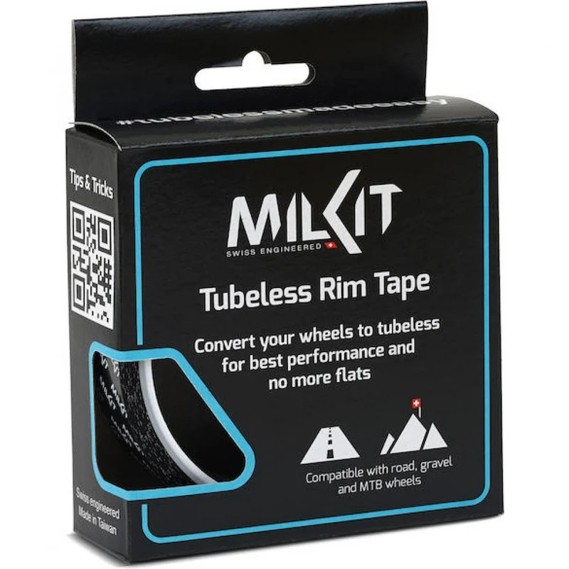 milKit Tubeless Felgenband 66 m / 35 mm Schwarz/weiß - starke, dichte Felgenabdichtung
