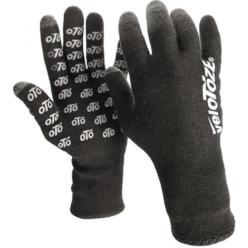 VeloToze Handschuhe Knitted wasserdicht L Schwarz - warme, trockene Hände beim Raßahren