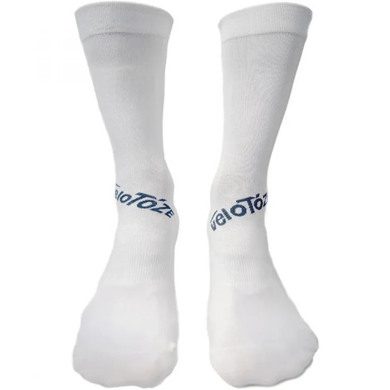 VeloToze Socken Leightweight weiß S/M (37-42,5) - ultraleichte Fahrradsocken für maximale Performance