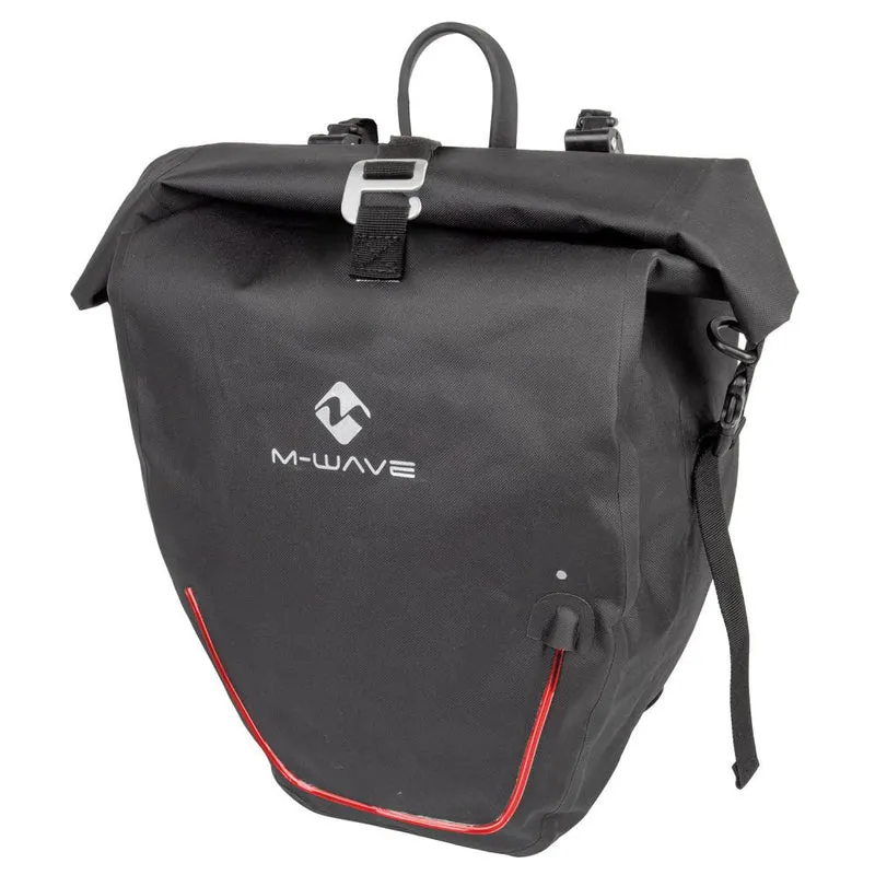 M-WAVE Downtown RideBag Evident Gepäckträgertasche wasserdicht reflektierend schwarz