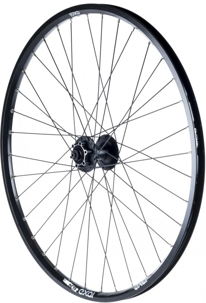 Exal VR DC19 26 Zoll Vorderrad Disc-Laufrad schwarz - stabiler Allrounder für Scheibenbremsen