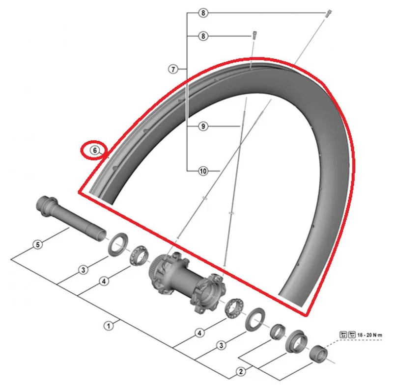 SHIMANO RIM FOR COMPLETE WHEEL WH-R9270-C36-TL Front - 12MM