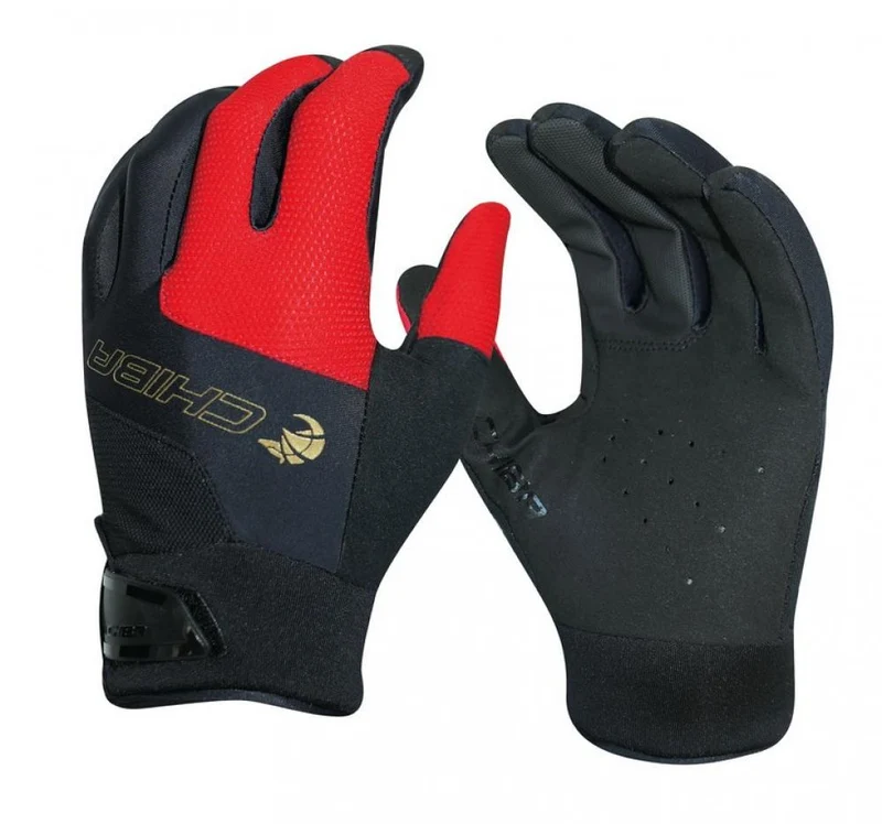 Chiba Handschuhe Viper lang schwarz rot Gr S/7