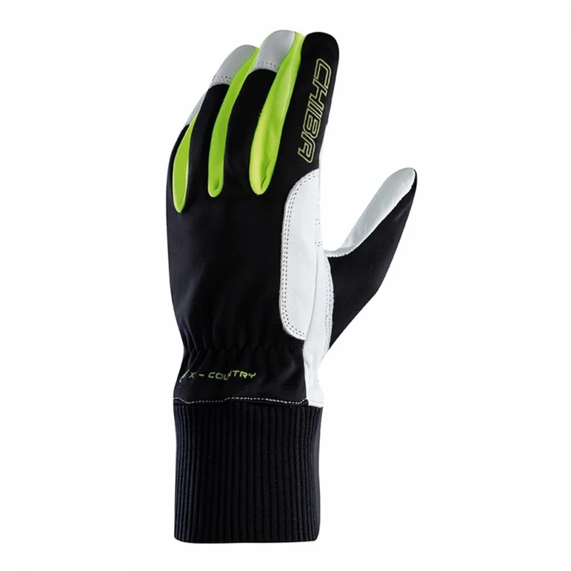 CHIBA Nordic Plus - Radhandschuhe sz/neongel, winddicht & atmungsaktiv, Gr. 9,5