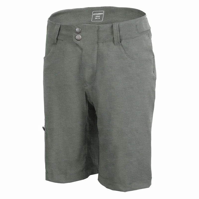 CHIBA Baggy Pants mit Innenhose Lady - Radhose Damen, anthrazit/schwarz, S