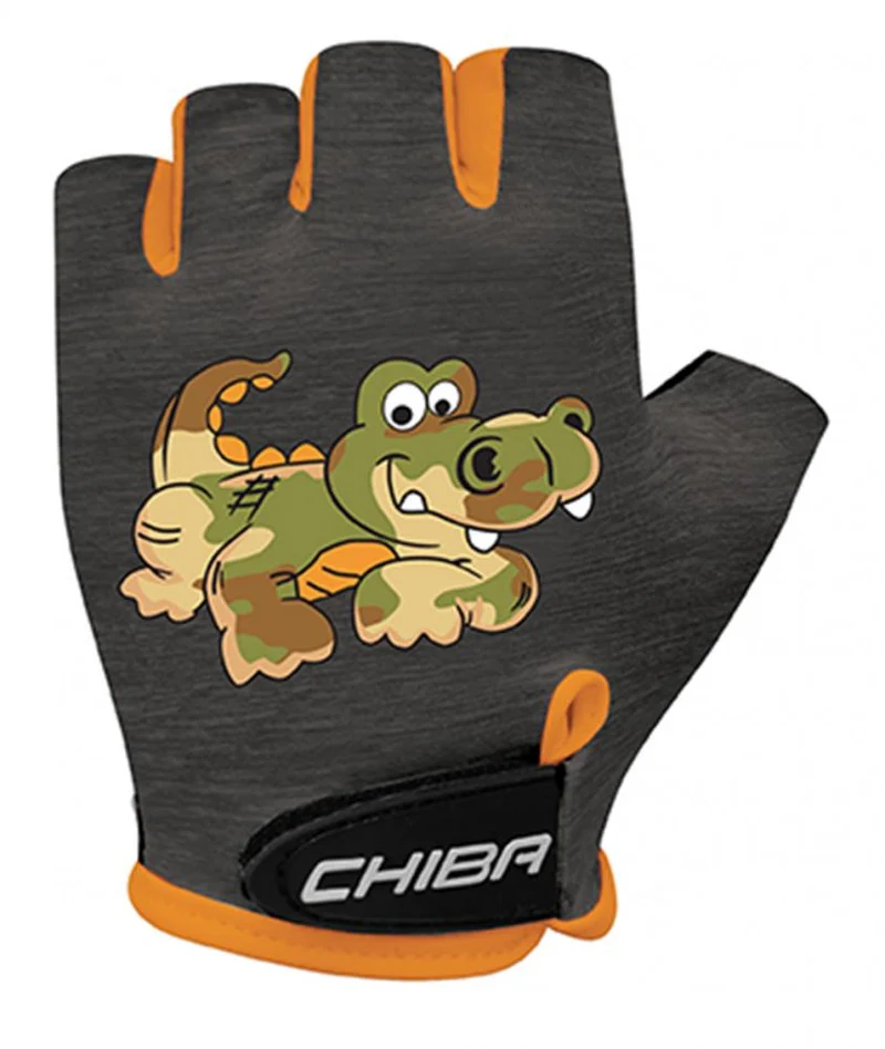 CHIBA Cool Kids - Kinder Fahrradhandschuhe M Crocodile, Griptec-Innenhand, waschbar