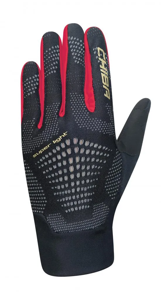 CHIBA Superlight - Radhandschuhe schwarz/rot, XL, leicht & atmungsaktiv