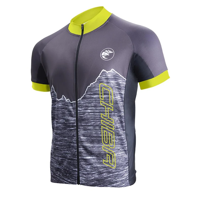 CHIBA Watzmann Shirt Herren - XL, schwarz/neongelb, atmungsaktiv mit RV-Tasche