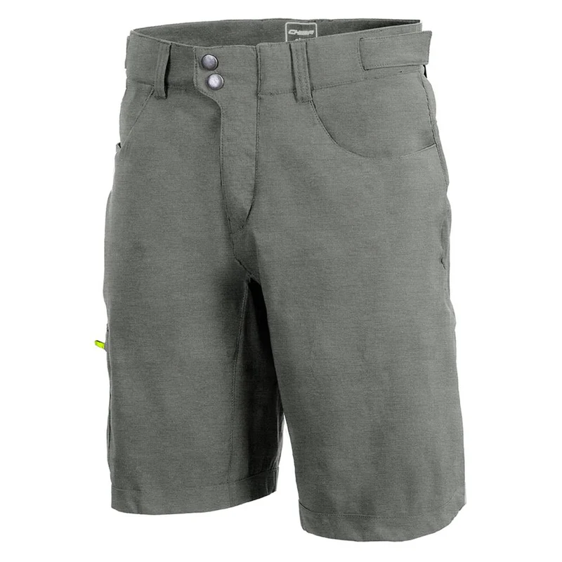 CHIBA Baggy Pants Kids - Radhose für Kinder, S, anthrazit/apfelgrün, mit Innenhose