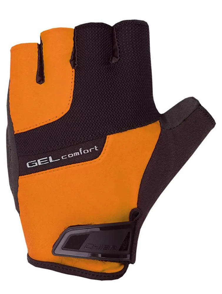 CHIBA Gel Comfort - Fahrradhandschuhe L schwarz/orange, atmungsaktiv mit Gelpolsterung