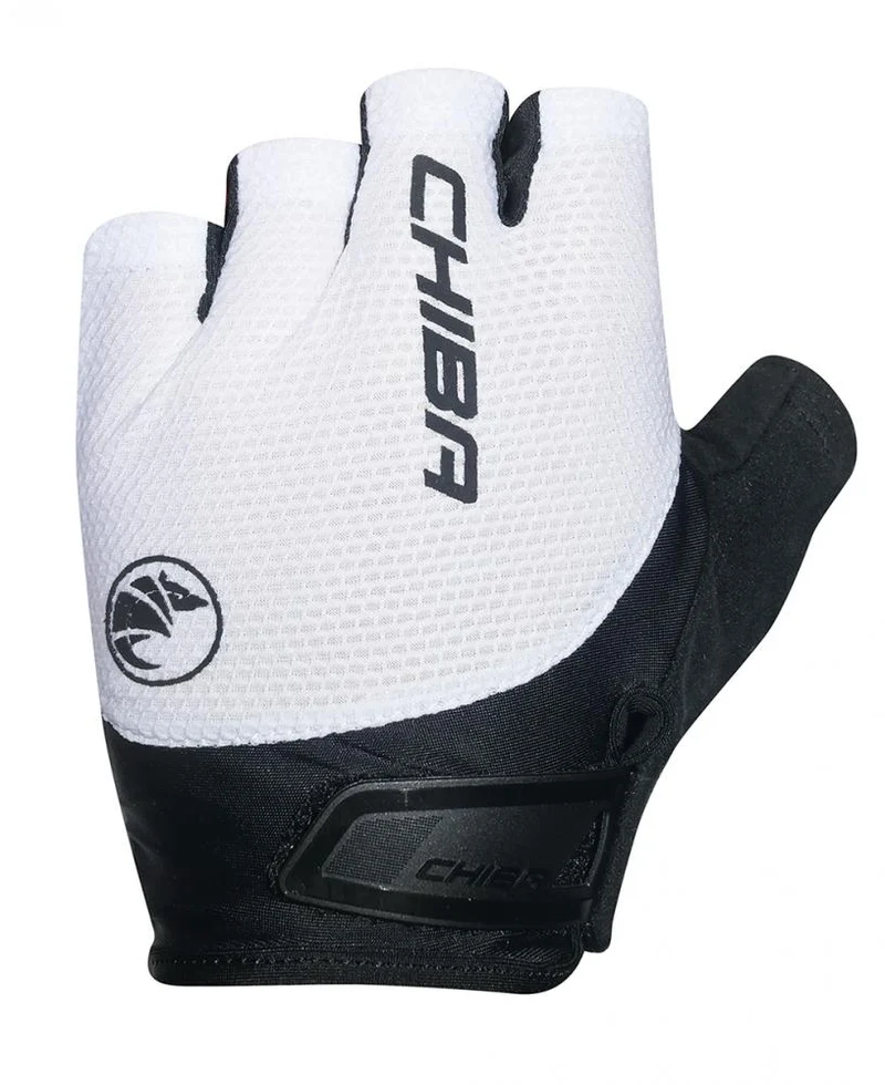 CHIBA Gel Air - Radhandschuhe kurz, weiß, Größe L, mit Gelpolsterung