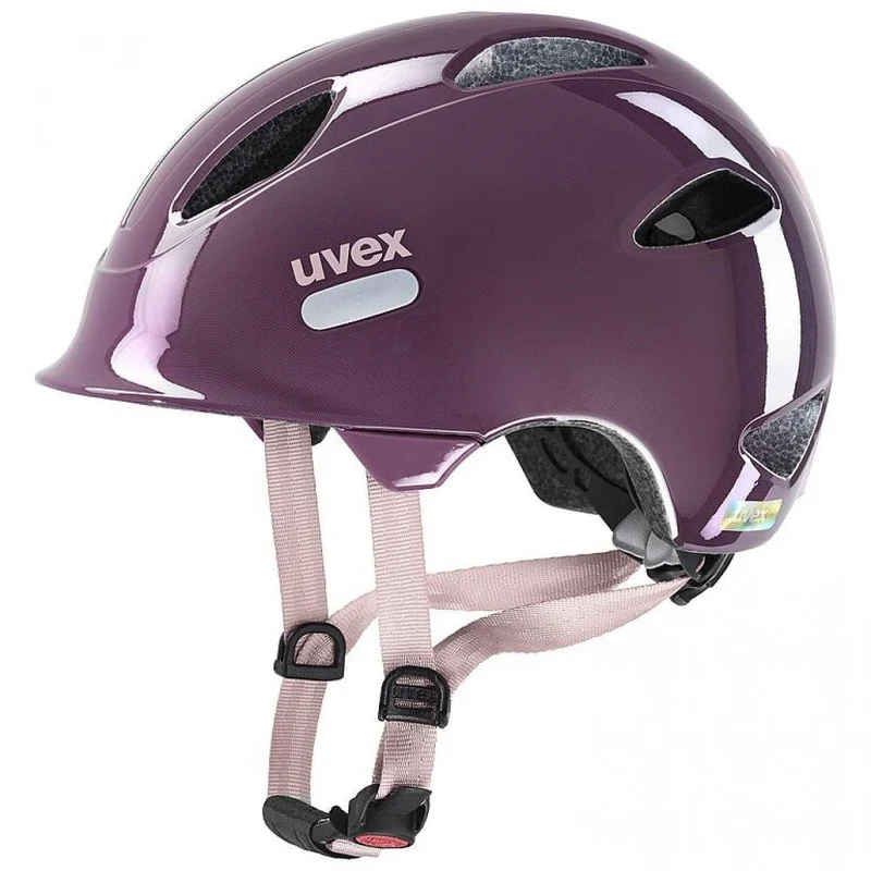 uvex oyo Kinder-Fahrradhelm plum - dust rose 50-54 Zentimeter - xTRA Shield, KID PROtect, IAS-System, EN 1078