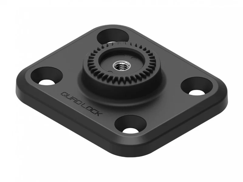 Quad Lock 360 Base  Flachrechteckige 4-Loch-Halterung, schwarz, AMPS-kompatibel, inkl. Distanzhülse