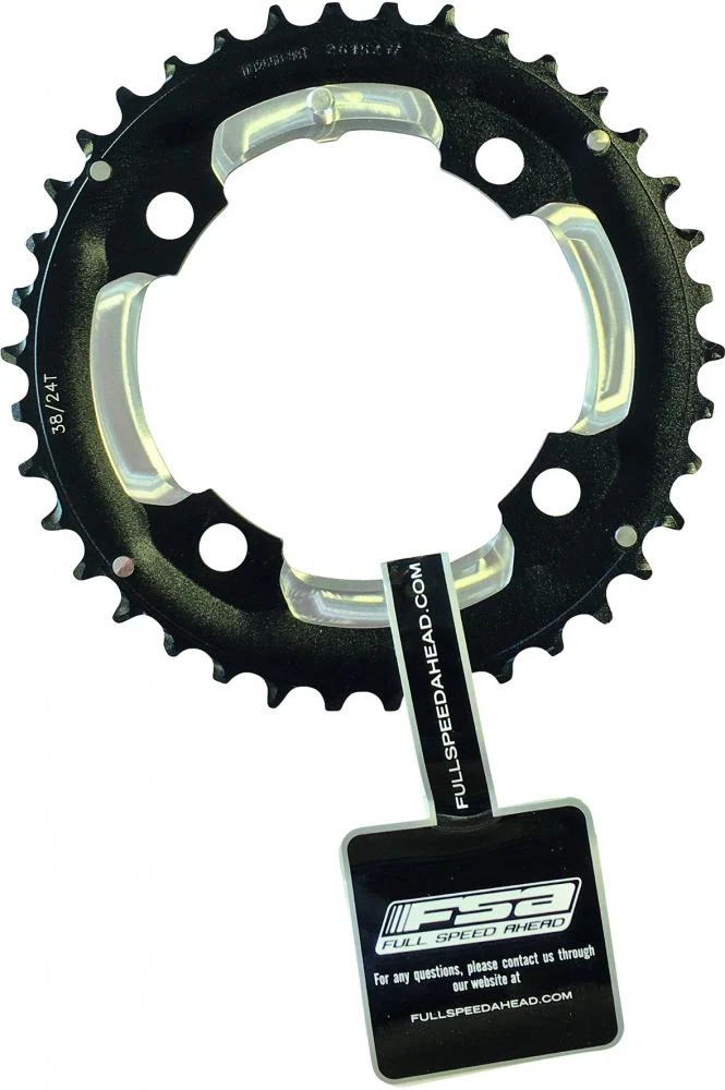 FSA Kettenblatt MTB Pro 4-Arm 2x 104 mm x 38 T Schwarz - präzises Schalten für MTB Antriebe