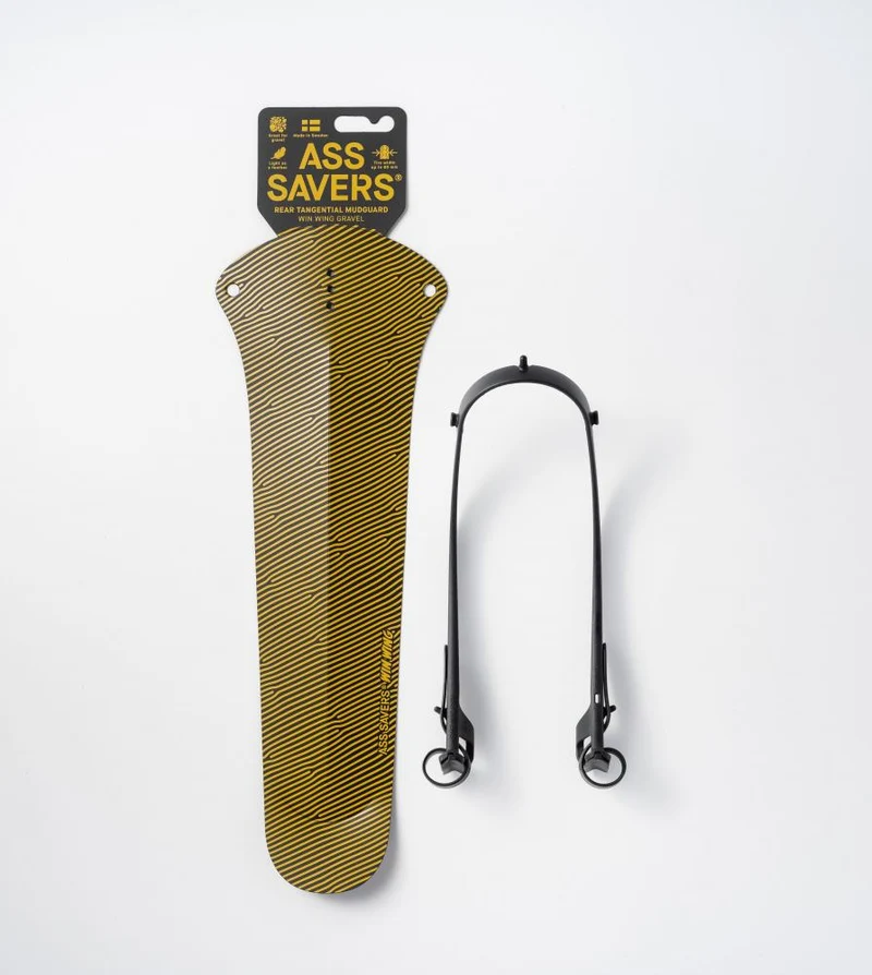 Ass Savers Win Wing 2 Gravel Spritzschutz, Hinterrad-Schutzblech, Golden Groove, ultraleicht, werkzeugfreie Montage, für Reifen bis 60 mm, 375 x 85 mm
