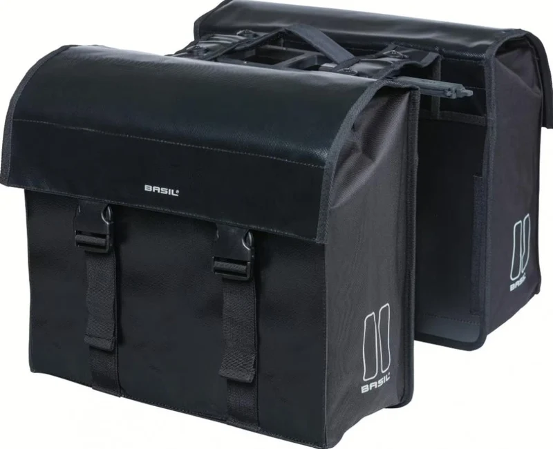 Basil Adapterplatte Urban Load MIK 2.0 Doppeltasche 48-53 Liter - wasserdicht - mit Adapterplatte & Reflexion - Doppelpacktasche