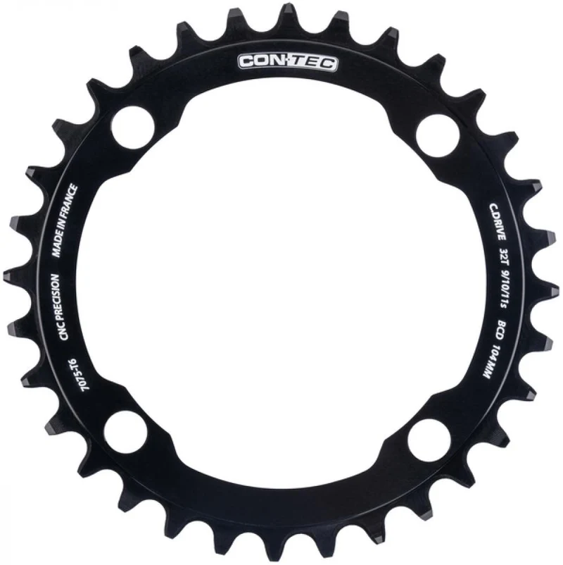 CONTEC Kettenblatt "C.Drive B"n4-Arm, 104mm Lochkreis, 9-/10-/11-fach, 3/32", Narrow-Wide (NW) Zahnprofil, Aluminium 7075, schwarznSB-verpackt, passend für Bosch Antrieb Gen.1, Gen.3 und Gen.4, 32 Zähne