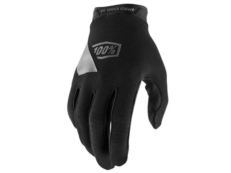 100% Ridecamp Youth Gloves L Black/Charcoal - leichter MTB-Handschuh mit Top-Grip