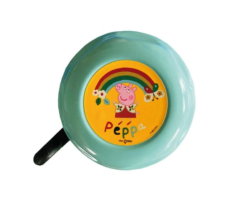 Bike Fashion Kinder-Fahrradklingel Peppa Pig, blau, Ø 55 mm, Metall, Peppa Pig Motiv, für Kinderfahrräder, einfache Montage