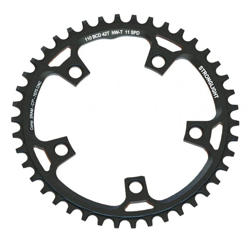 Stronglight Kettenblatt Gravel f Sram 38Zähne schwarz Alu 7075-T6 110mm