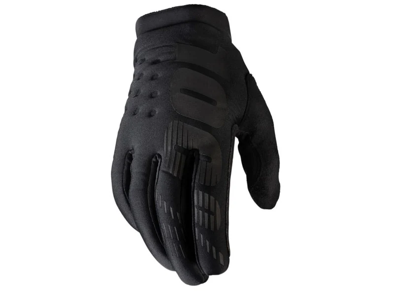 100% Brisker Women's Cold Weather Gloves S black - warmer, griffiger MTB-Winterhandschuh