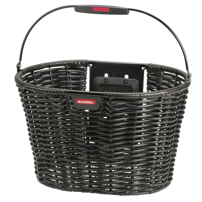 KLICKfix Vorderradkorb Structura oval ohne Adapter schwarz 24x39x28 cm