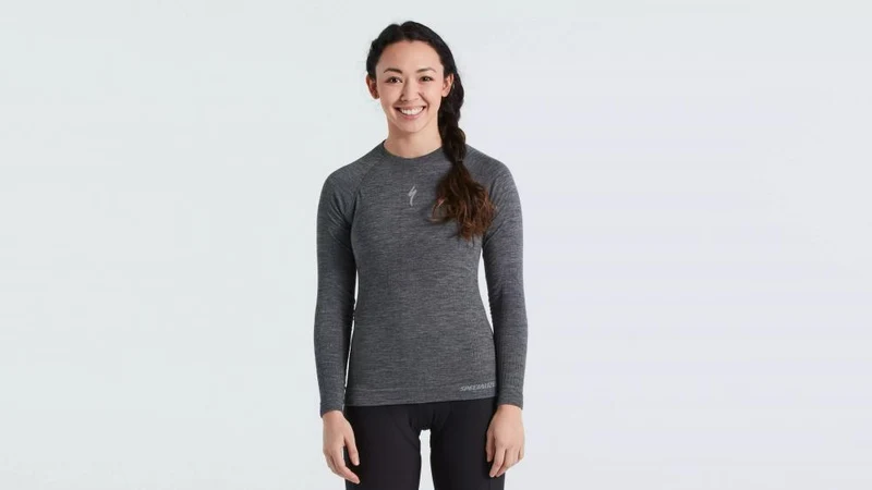 SEAMLESS MERINO BASELAYER LS WMN GRY L/XL - Bekleidung