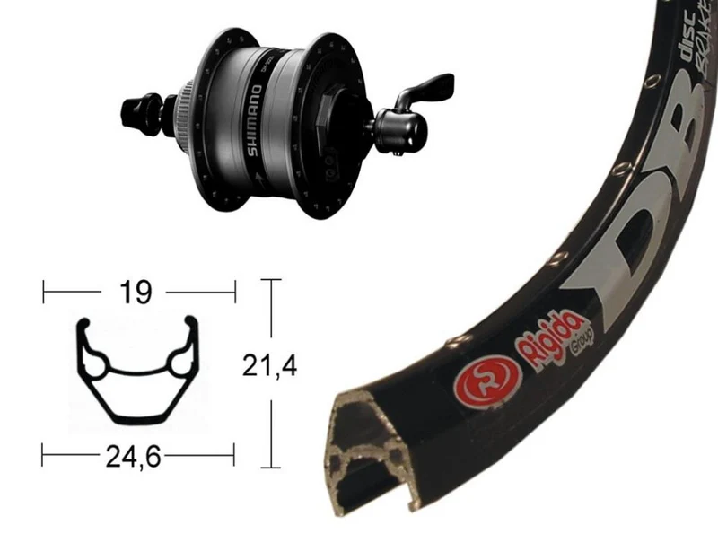 BikeParts 28 Zoll Vorderrad Shimano DH-3D37 Nabendynamo Ryde ZAC 2000 Disc