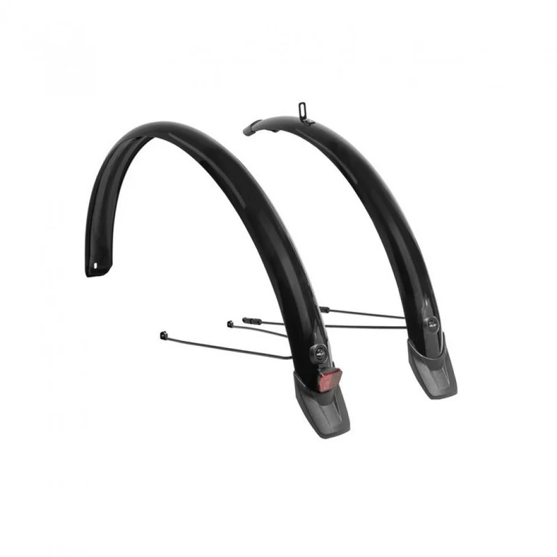 XLC Schutzblechset MG-F06 28" 58mm schwarz  robustes PET-Material, Edelstahlstreben, integrierter Reflektor, Sicherheitsfreigabesystem, ideal für 28-Zoll-Räder