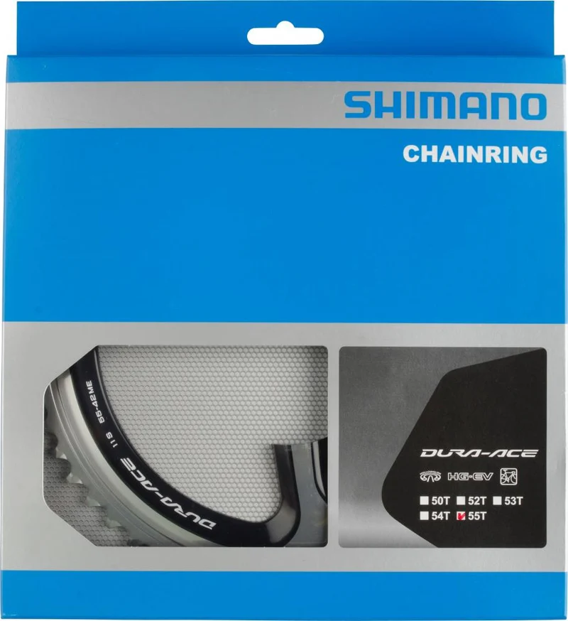SHIMANO Kettenblatt DURA-ACE FC-9000 55 Zähne Silber/Schwarz - maximale Antriebsperformance
