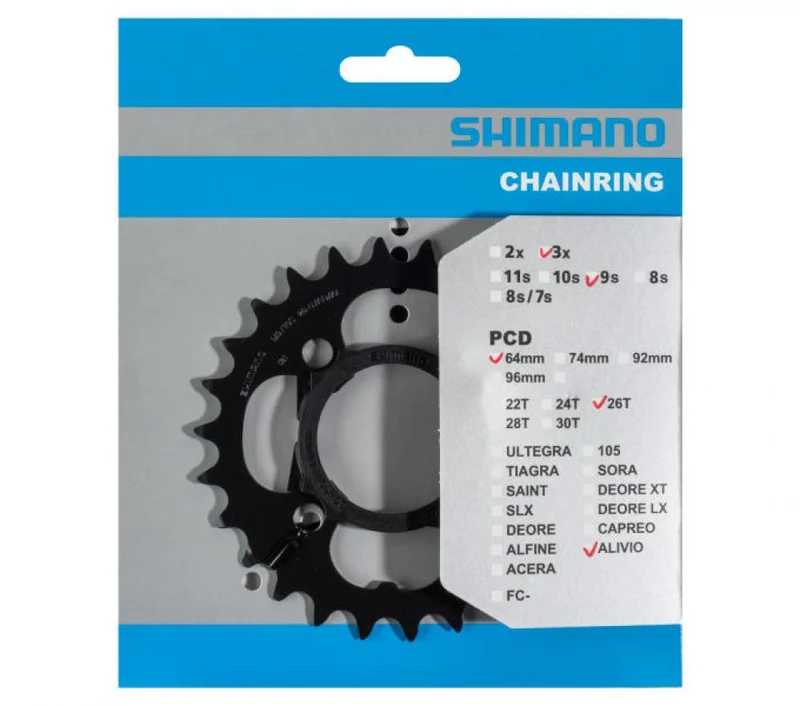 SHIMANO Kettenblatt ACERA FC-T4010 26 Zähne mit Kettenschutz - präziser Antrieb für Trekkingräder