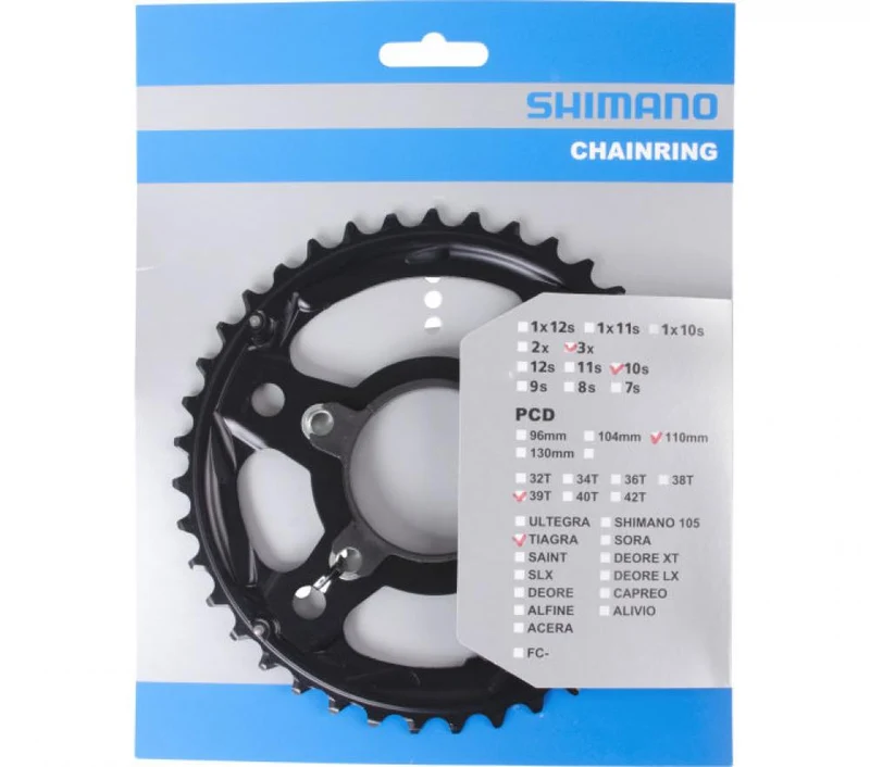 SHIMANO Kettenblatt TIAGRA FC-4703 39 Zähne Grau - präzise Schaltperformance für Rennraßahrer