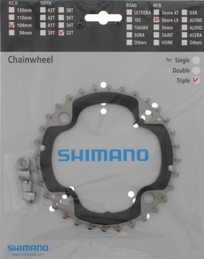 SHIMANO Kettenblatt SLX FC-M590-10 32 Zähne - präziser Antrieb für 10-fach Schaltungen