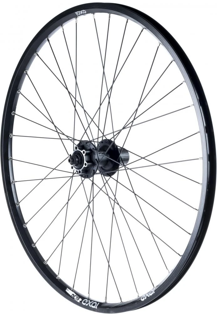 Exal HR DC19 26 Hinterrad-Laufrad schwarz 26 Zoll - robustes Disc-Laufrad mit Schnellspanner